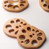 Wooden Coaster for Drinks Lotus Slices Shaped Cup Mat Heat-Resistant Coasters for Bar Home Office Coffee Table