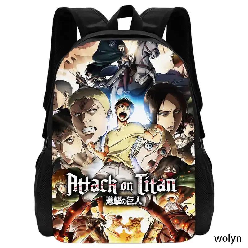 Cartoon School Bags for Boys Girls ,Mochila Attack On Titan School Backpack for Kindergarten,Cute Light Weight Kids Bags