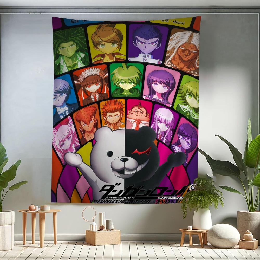 Classic Anime Game Series Danganronpa Colorful Tapestry Wall Hanging Bohemian Wall Tapestries Mandala Wall Art Decor