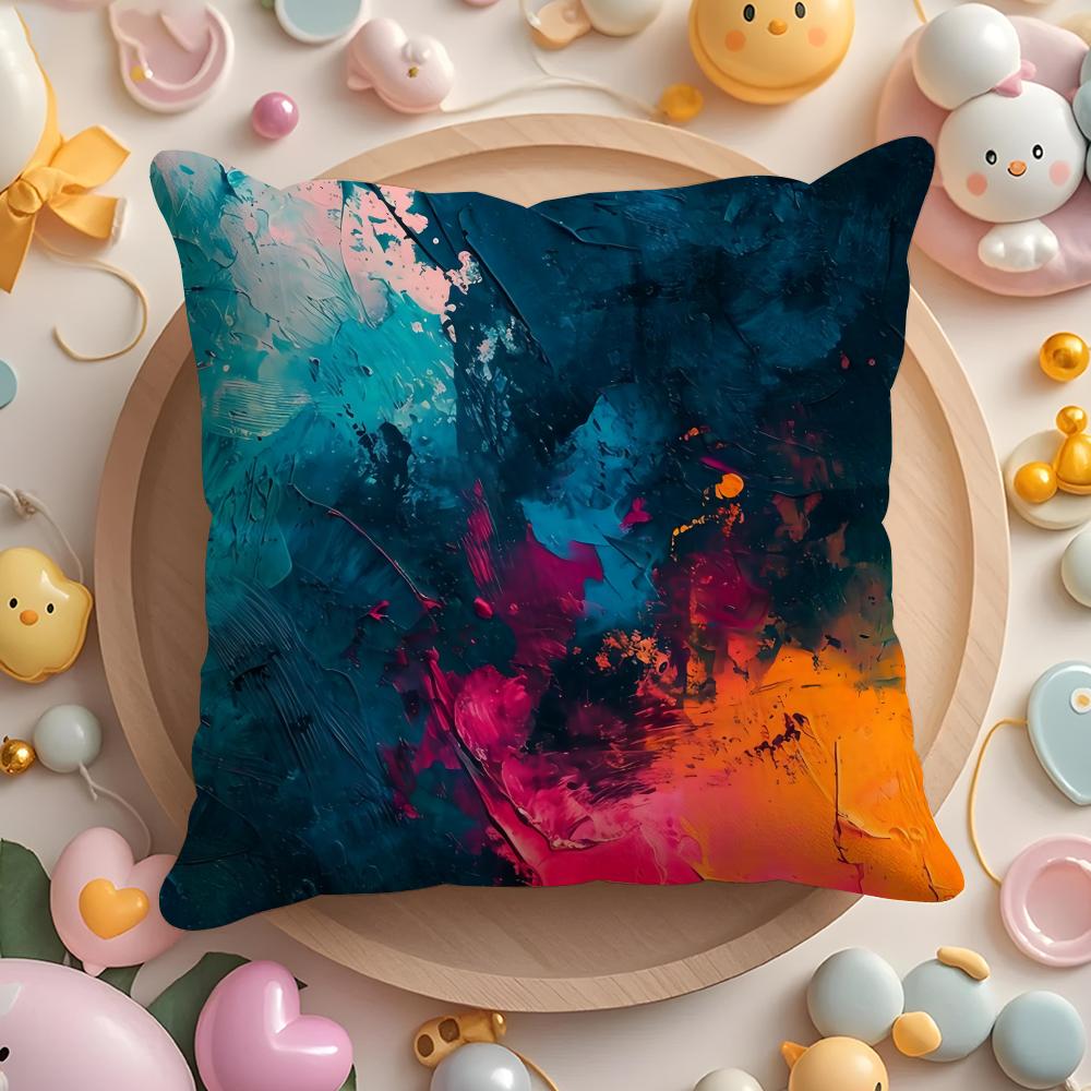 Color paint Cushion Cover Home & Car Multi-Scene Pillow Cover - Reversible, Soft & Durable for Daily Use