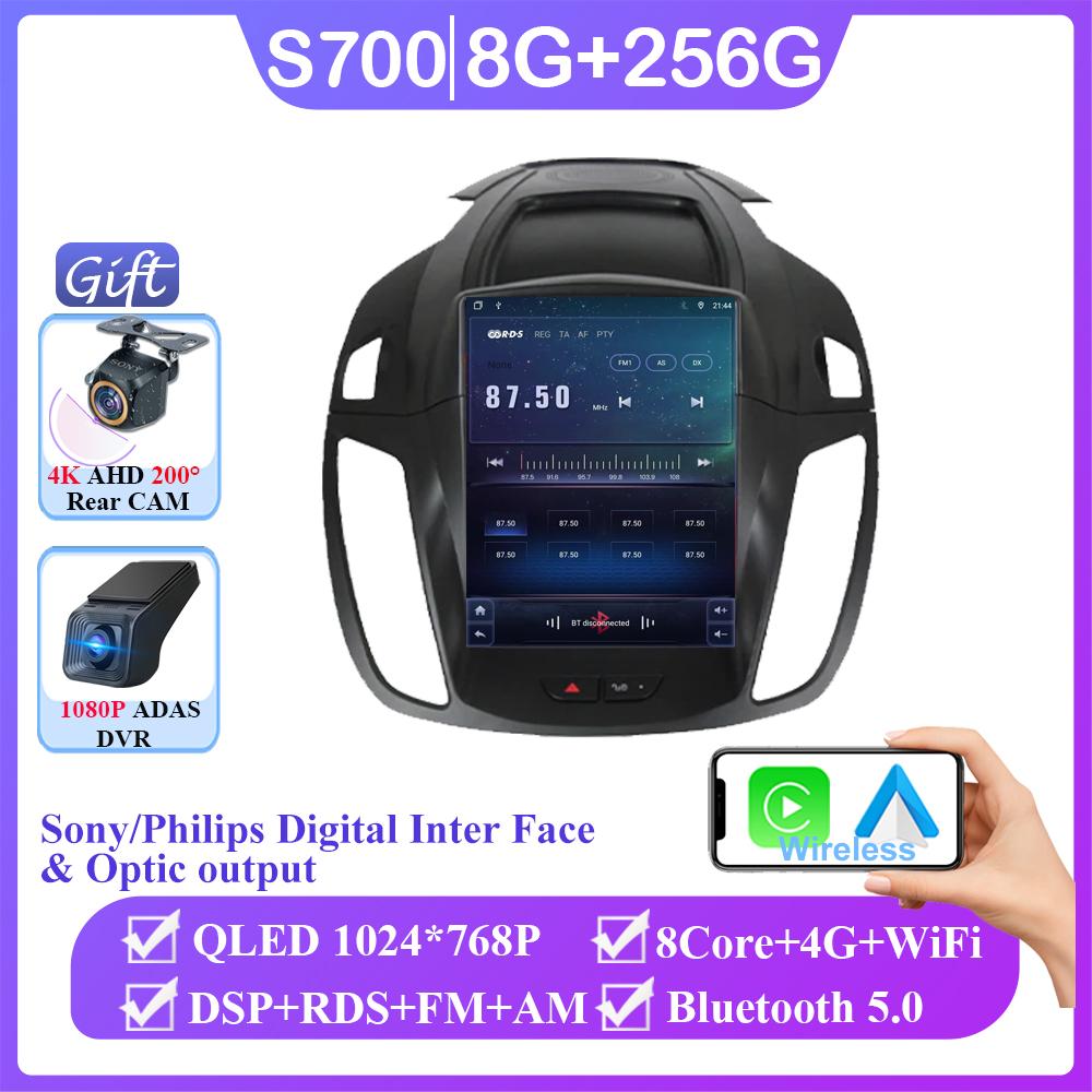9.7" Inch Android Car Radio For Ford Kuga 2 Escape 3 2012 - 2019  4G Wireless CarPlay Multimedia Player GPS 2Din BT