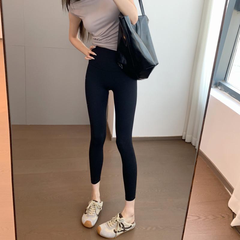 

L Brand Seamless High-Elasticity Antibacterial Breathable 9-Point Yoga Pants - Spring/Summer New Release XL чорний