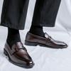 Fashion Italian Mens Dress Shoes Luxury Brand Soft Sole Business Office Casual Shoes for Men Lightweight Leather Driving Loafer Mocassin