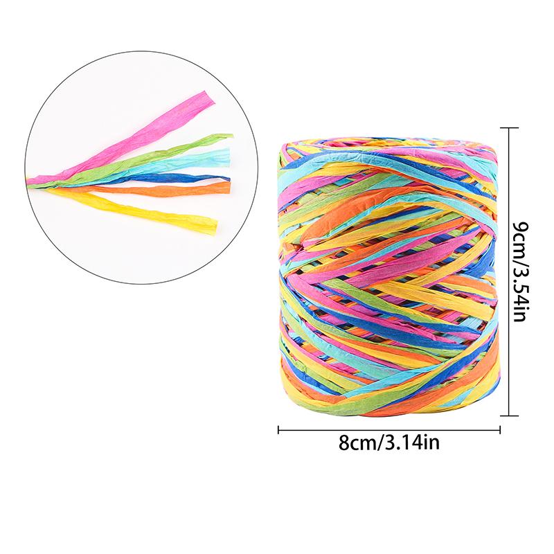 1Roll Paper Rope DIY Weaving Decorative Paper Rope Lafite Grass Creative Handmade Gift Colorful Packaging Rope Bouquet Packaging