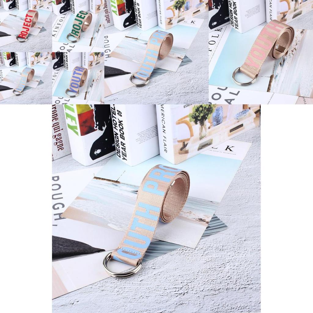 Trendy Ladies Woven Belt With Iron Buckle And English Letter Design For Daily Use