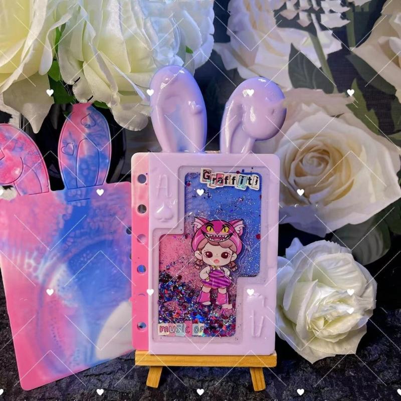 Shaker Resin Molds Rabbit Ear Notebook Shape Silicone Quicksand Molds Resin Casting Mold DIY Making Supplies for Crafts