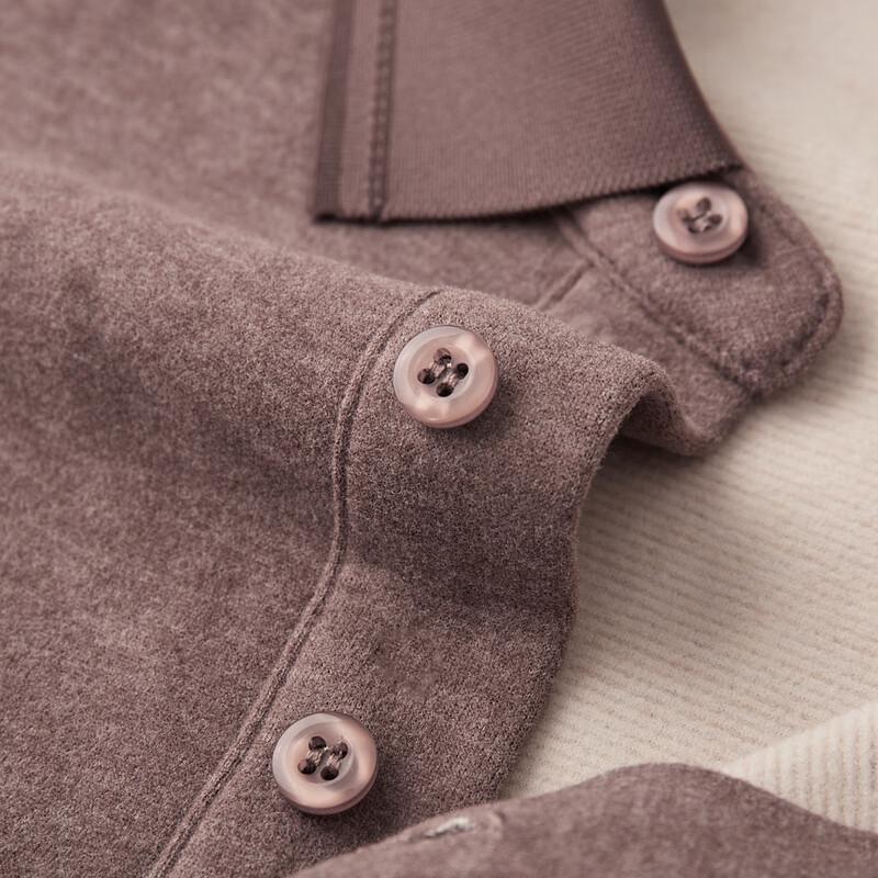 FIRS Men's Thickened Fleece Wool & Silk Blend Long-Sleeve Polo Shirt