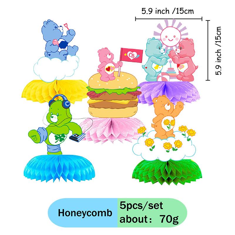 Care bars Cartoon Themed Paper Plates Cups Honeycombs Swirls Spirals Stickers Brooch for Celebrating Birthday Party Arrangements