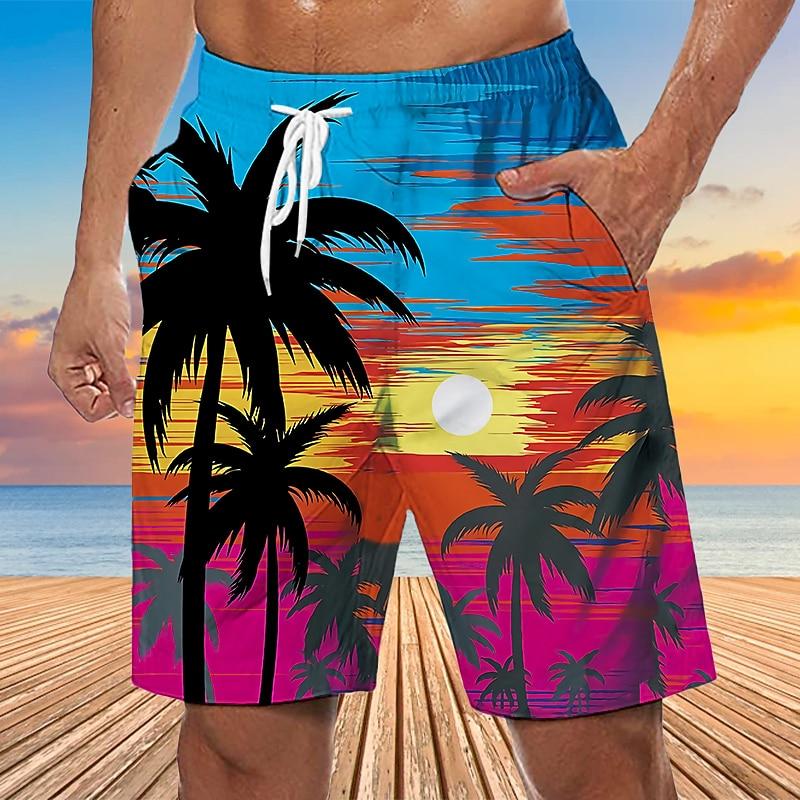 Men's Graphic Coconut Tree Swim Trunks Swim Shorts Board Shorts