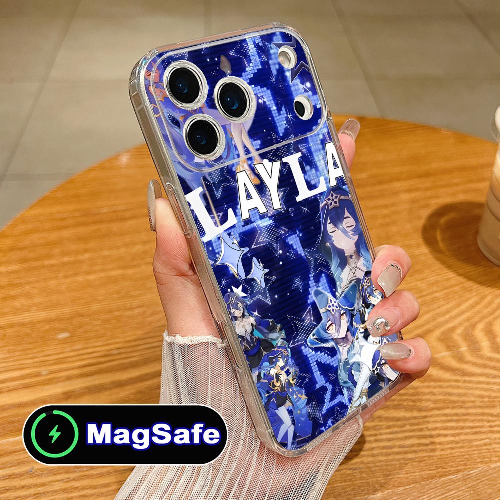 Game GI Layla Mobile Phone Case for iPhone 17 16 15 14 13 12 11 Air Pro Max Plus Mini Magsafe Clear Colorful Cover Cover Luxury