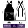 Waterproof PU Leather Apron for Hairdressing, Barbecue, and Cafe Use, with Custom Logo Option
