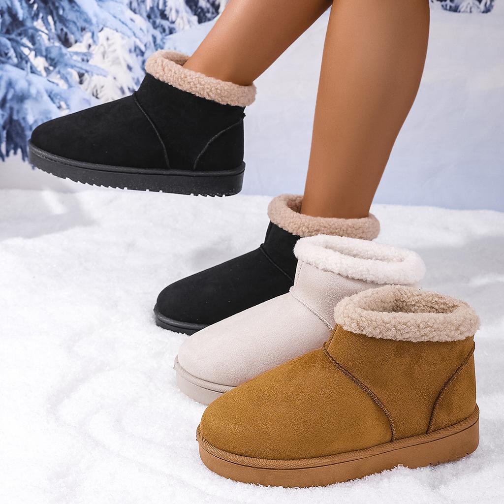 Women's Padded Lining Soft Thick Sole Heightened Outdoor Thickened Warm Lightweight Comfortable Stirrup Ground Cotton Shoes Snow Boots Cotton Shoes