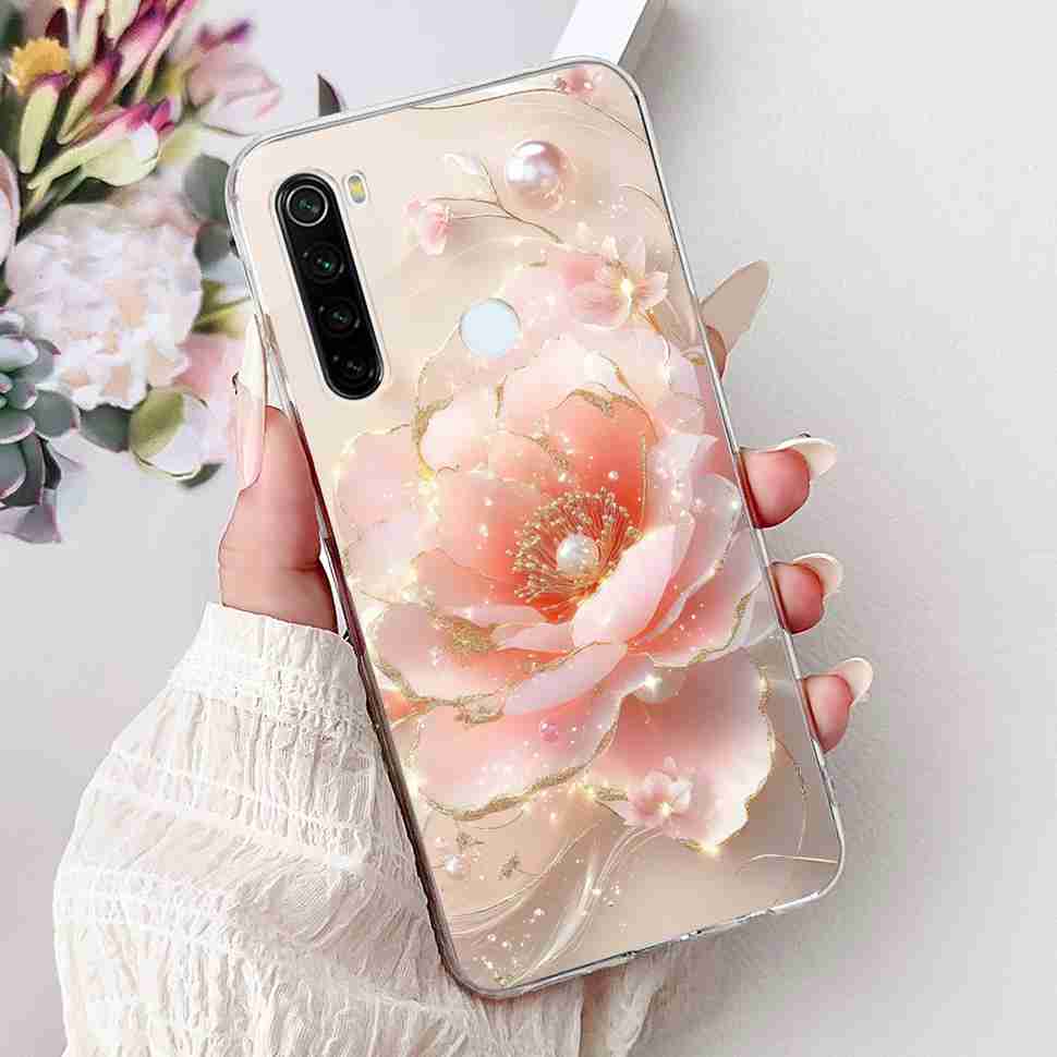 For Xiaomi Redmi Note 8 Case Vintage Dragon Luxury Flower Soft Silicone TPU Cover For Redmi Note8 Note 8T Phone Cases Shockproof