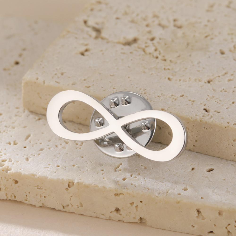 Dawapara Classic Infinity Symbol Brooch Endless Love and Friendship Lapel Pin Stainless Steel Accessories