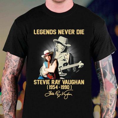 Stevie Ray Vaughan Legend Never Die Tričko Černé Unisex Všechny Velikosti XZ54 Unisex Tričko