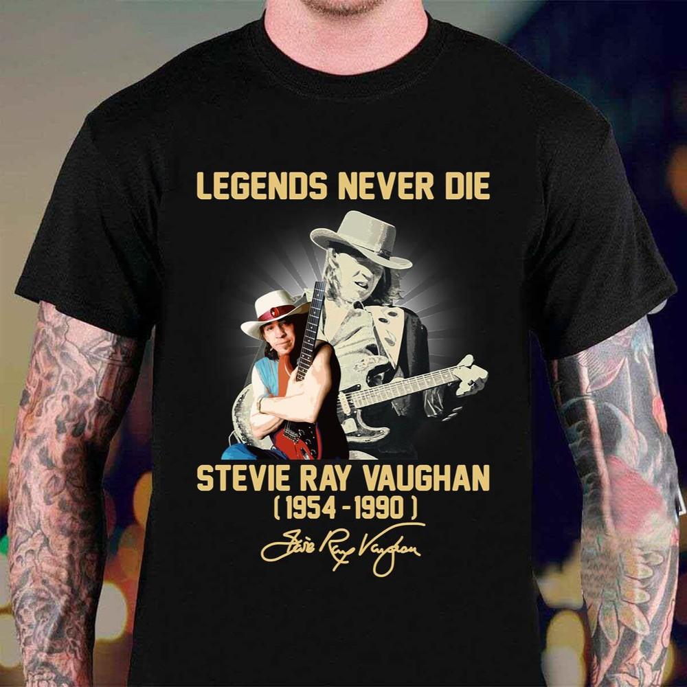 Stevie Ray Vaughan Legend Never Die T-shirt Black Unisex All Sizes XZ54 Unisex T-Shirt XL