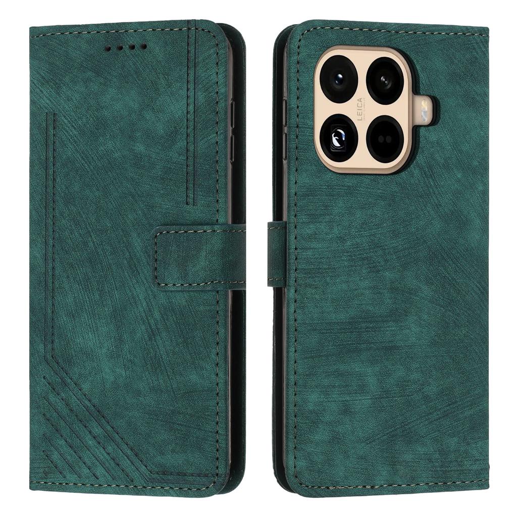 For Xiaomi 15T Pro Stand Case Imprinted Lines Leather Phone Cover