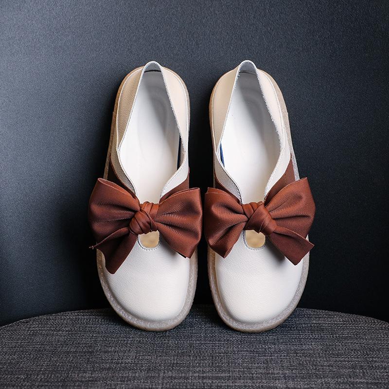[2025] 2025 Bow Women's Flat-soled Single Shoes Wear Two Casual Soft-soled Shoes with One Pedal