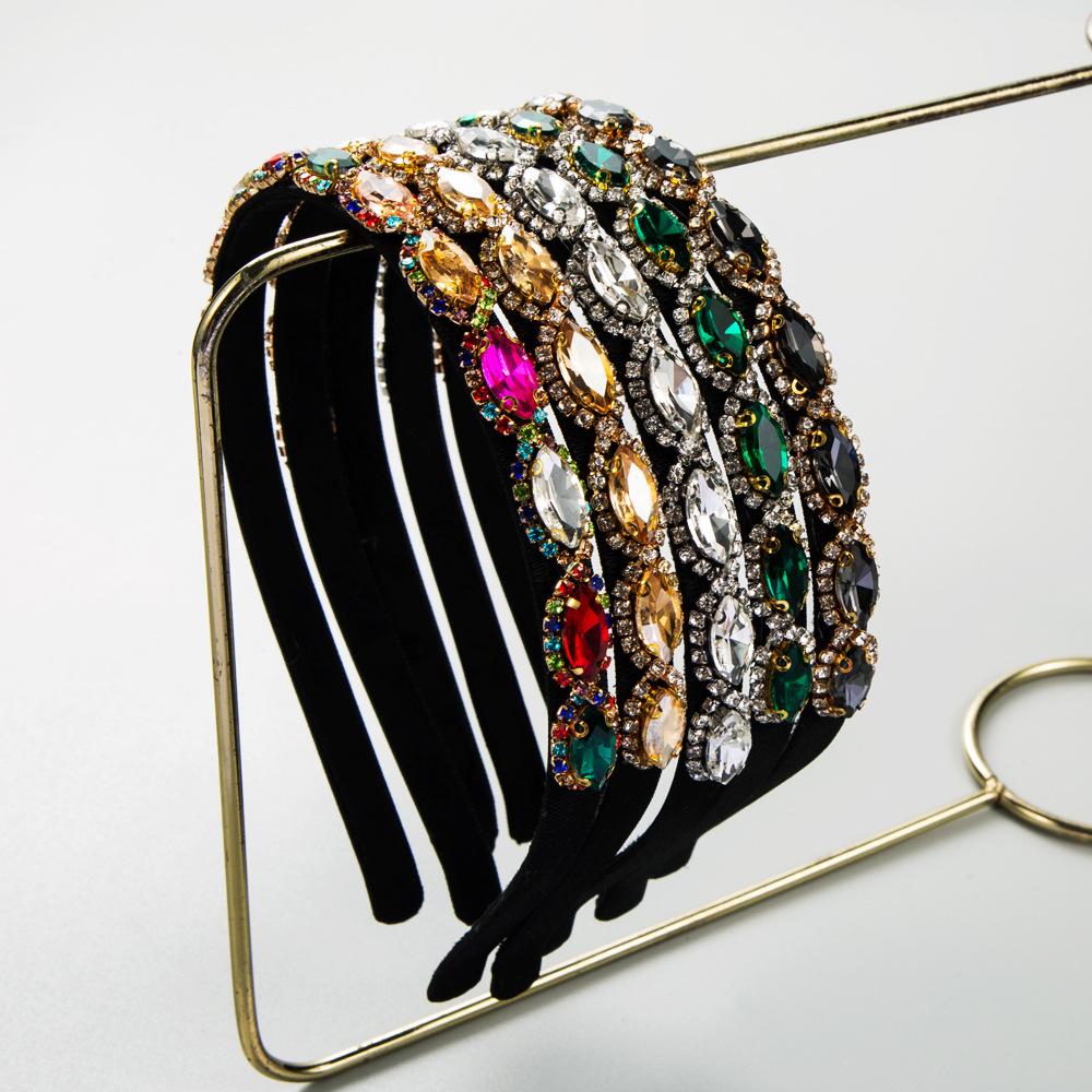 Ultra Thin Skinny Metal Crystal Rhinestone Headband Sparkly Diamond Geometric Hair Hoop Minimalist Dainty Hair Accessories