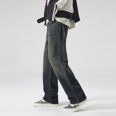 Spring and Summer New High Street Jeans Men's American Trendy Loose Straight Pants Casual Trousers