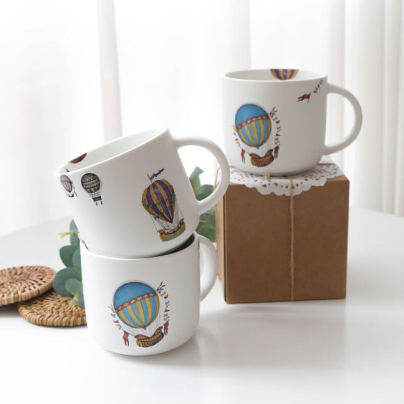 Handmade Vintage Hot Air Balloon Mat Mug