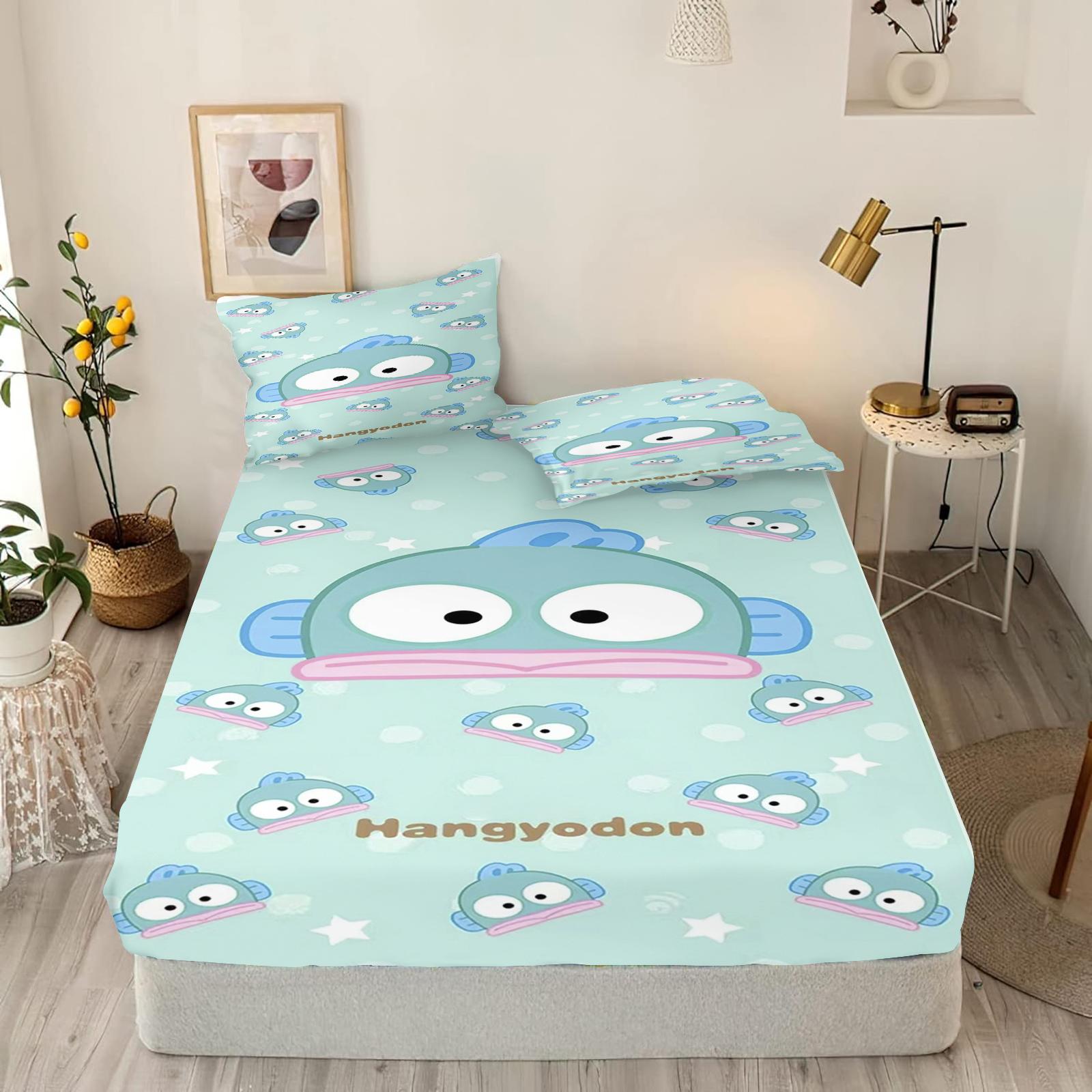 

Cartoon Fitted Sheets King Size Hangyodon Bedding Set Quilt Cover Children S Printed Polyester Covers 90x190cmX25cm&set