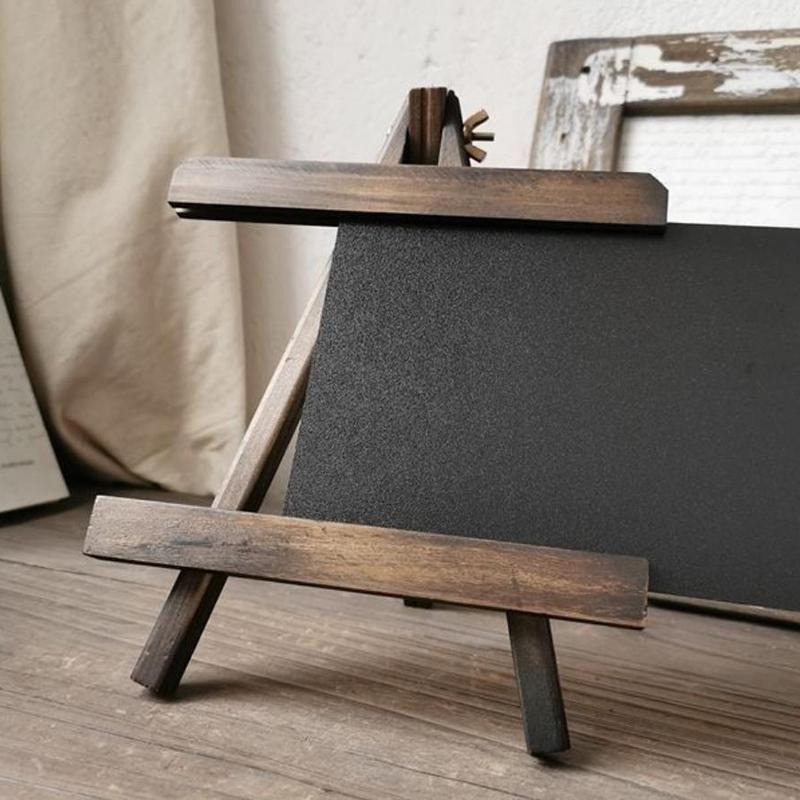 Vintage Small Blackboard Bar Counter Message Board Desktop Decoration Wooden Blackboard Stall Hand-Painted Sign Message Board