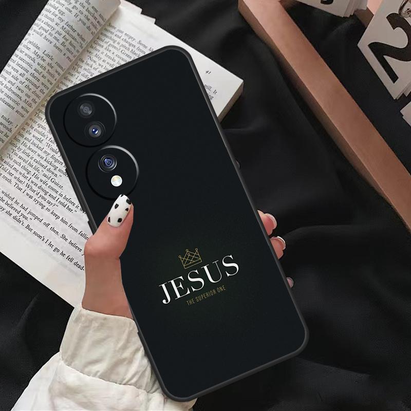 Vers aus der christlichen Bibel Jesus Fall für Honor 70 50 90 Lite 8X 9X X6 X7 X8 X9 Honor X8a X9a X7a X6a Magic 5 Pro Hülle