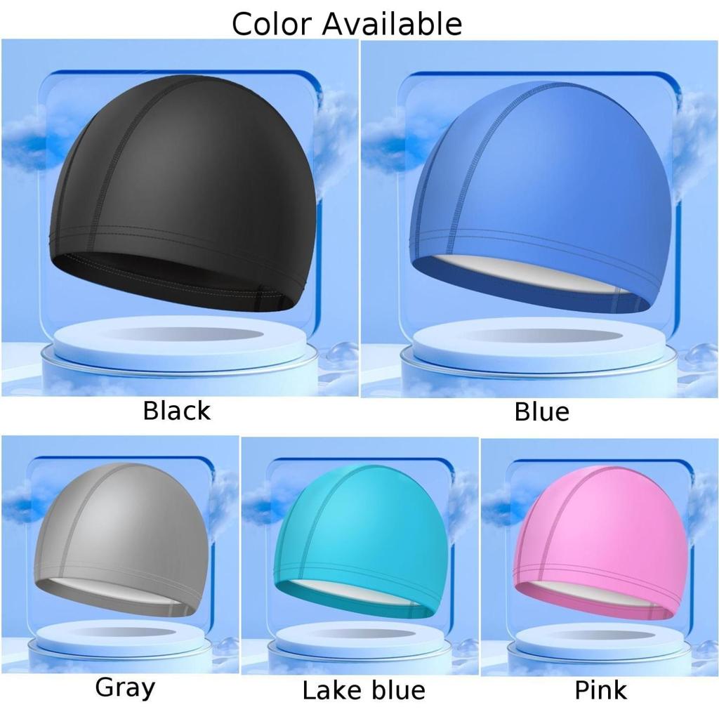 Unisex plavecká čepice s dlouhými krátkými vlasy Jednobarevná plavková čepice