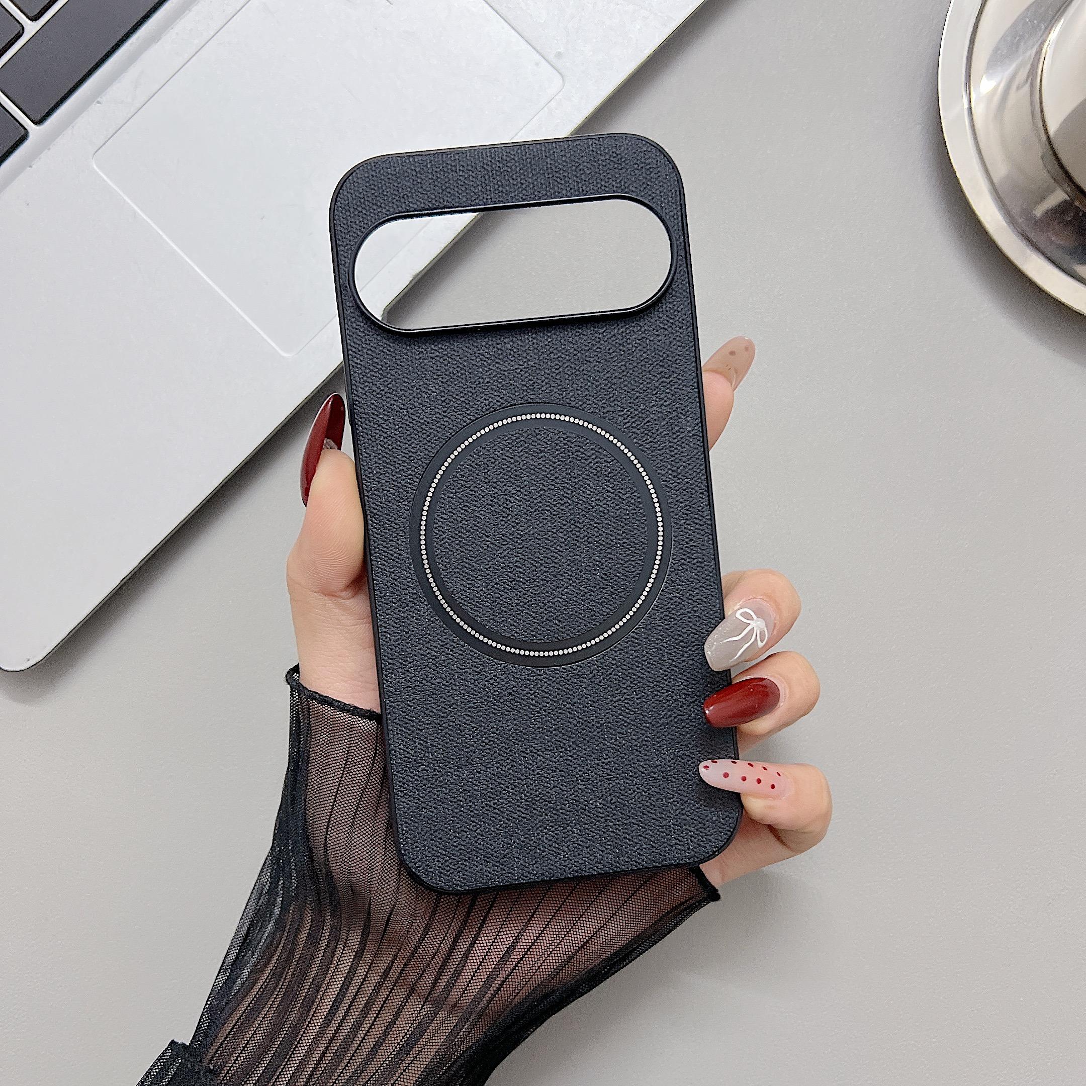 

Cloth Fabric Texture Wireless Charging Magnetic Case For Google Pixel 9 Pro XL 9A 8A 8 7A 7 6, Slim Matte Hard Phone Cover Funda Google Pixel 9 чёрный