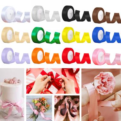 22.8m Solid Color Ribbon 2cm Width Packaging Ribbon Polyester Cake Box Ribbon for Wedding Decor Bouquets DIY Projects
