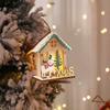 Wooden Christmas House Ornament Battery Power LED Lights Safe Flameless Decoration For Home Christmas Tree Party Crafts