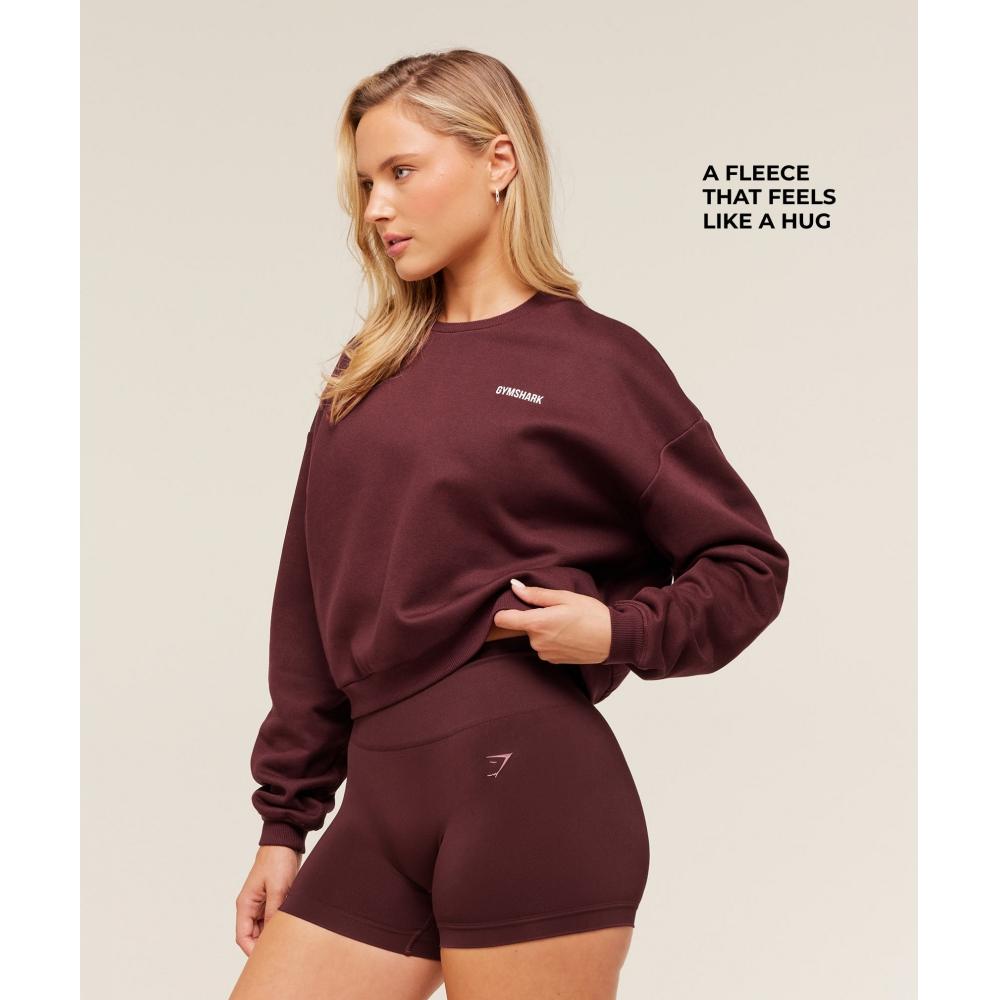 Gymshark Cosy Luxe Sweatshirt Rich Maroon B4c5e Nbzq