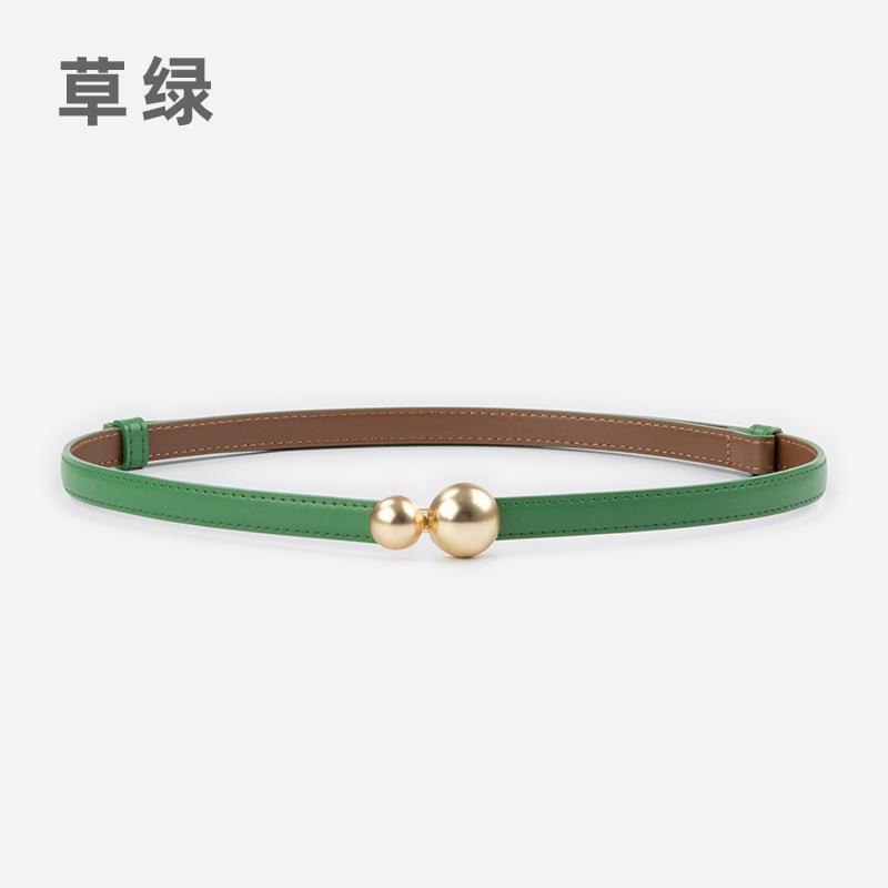 Buckle Women'S Belt Genuine Leather Women'S Belt Cowhide Waist Thin Women'S Belt Decorative Women'S Style