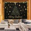 VIKAMA Happy Christmas Tree Decoration Tapestry, Winter Star Wall Hanging, Aesthetic Bedroom Dorm Festival Party Decor
