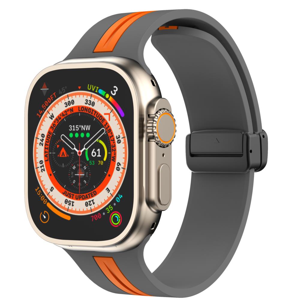 Magnetic buckle Strap For Apple Watch Ultra 2 band 49mm 44mm 40mm 45mm 41mm 38mm Silicone Bracelet iWatch series 7 3 6 5 se 8 9