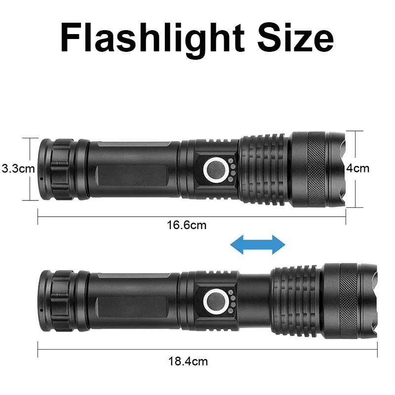 USB Rechargeable LED Flashlights High Lumens Super Bright Tactical Handheld Flash Light Zoomable,Waterproof Emergency Lantern
