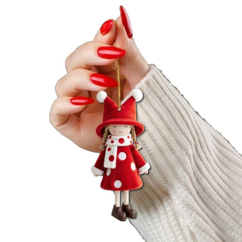 16Pcs Christmas Doll Decorations Classic Red White Winter Themed Ornaments for Xmas Tree Party Home Office Decor