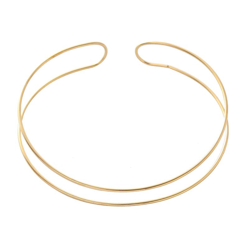 European & American Titanium Steel Double Layer Fashion Choker Necklace