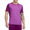 T-shirt de tennis à manches courtes pour homme, léger, respirant, anti-humidité, color-block, héritage court, violet rouge FN0318-518