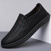 Fashion Beef Tendon Base Hallow Leather Shoes for Men Summer Breathable Fashion Casual Loafers Male Solid Color New Designer Shoes Man