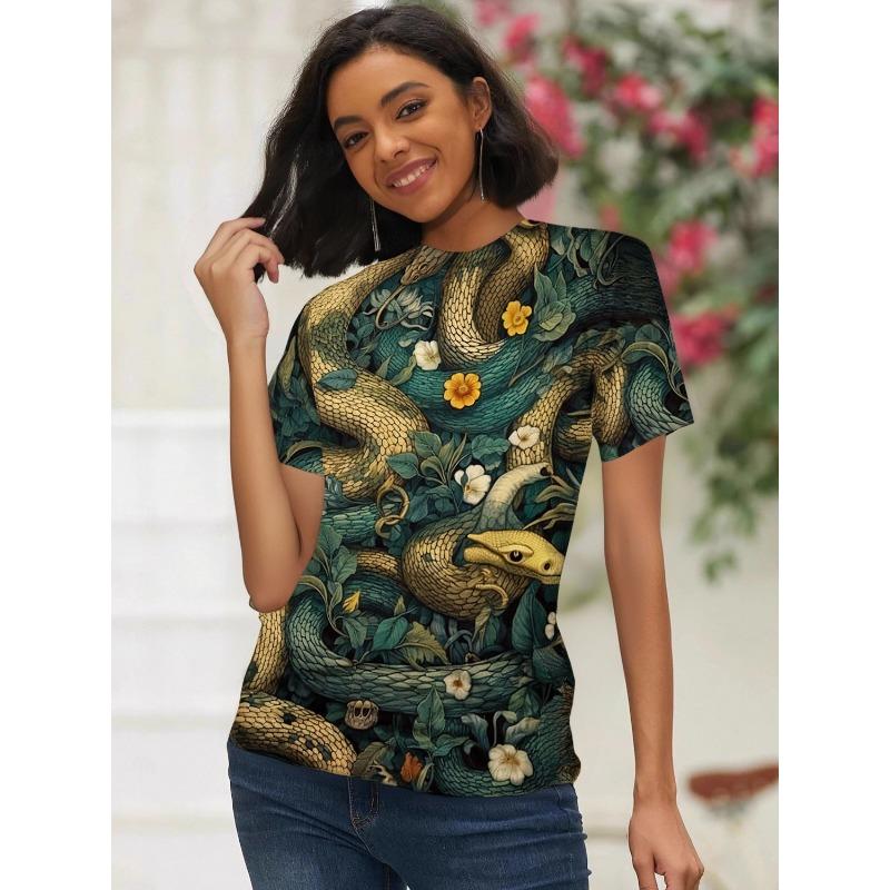 Sexy Leopard Heart 3D Print T-Shirts Women Fashion O-Neck Short Sleeve T Shirt Y2k Harajuku Oversized Tees Tops Female Clothing