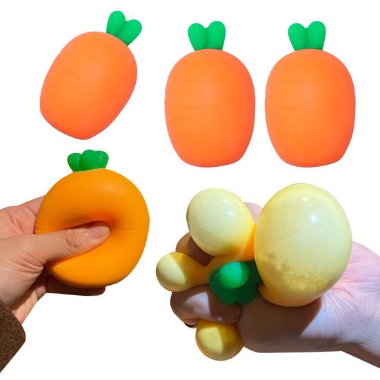 Simulation Carrot Stress Toy Anti-Anxiety Carrot Squeeze Toy Slow Rising Stretchy Simulated Vegetable Fidget Sensory Toy Easter Basket