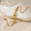 18K Gold Zircon Starfish Bracelet for Women - High-End Titanium Stainless Steel Jewelry