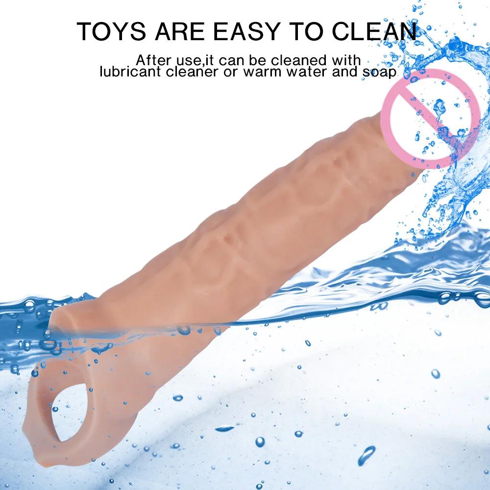 XXL 28cm Penishülle für Männer Penisvergrößerung Produkt Extender Hülle Silikon Sex Werkzeug Spielzeug Capa Peniana Dildo Hombre Funda Big Pene