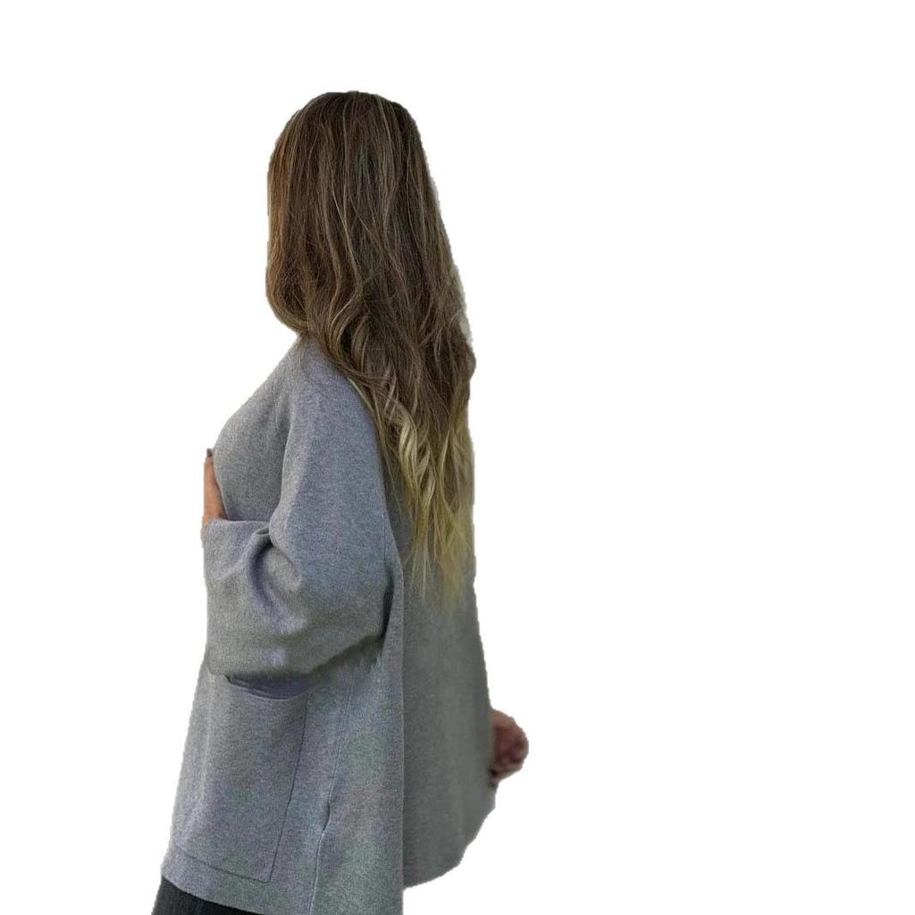 2025 European Autumn/Winter Women's Woolen Single-Breasted Cardigan Coat