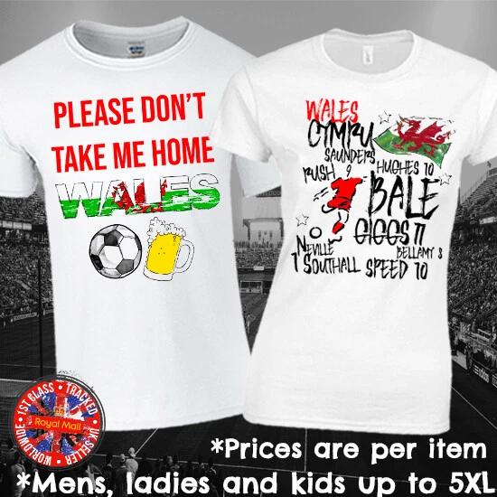 Wales Please Don t Take Me Home Euros Fan T-shirt Mens Ladies Kids Gift Cymru L