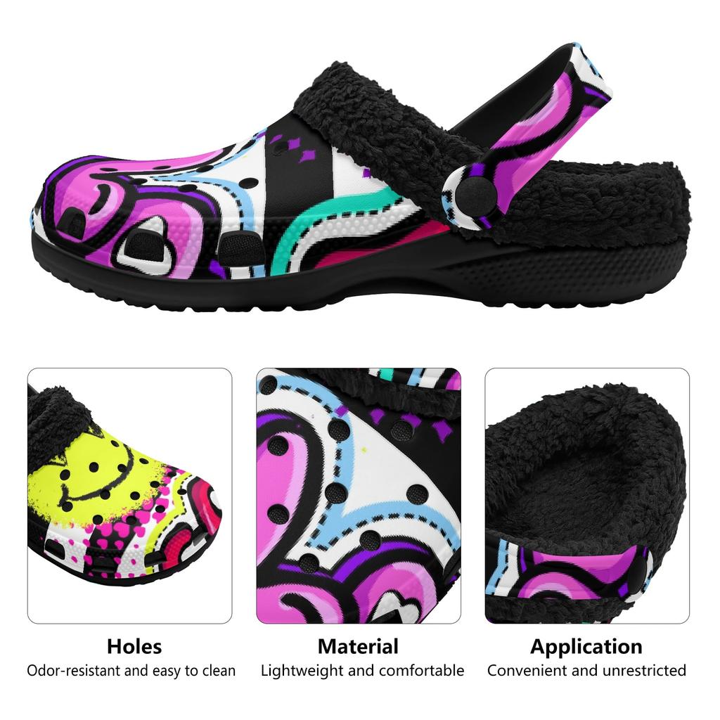 1 Pair Warm EVA Fur Lined Clogs For Men Women Soft Slip On Winter Comfort Shoes Lightweight Indoor Outdoor Use Daily Wear