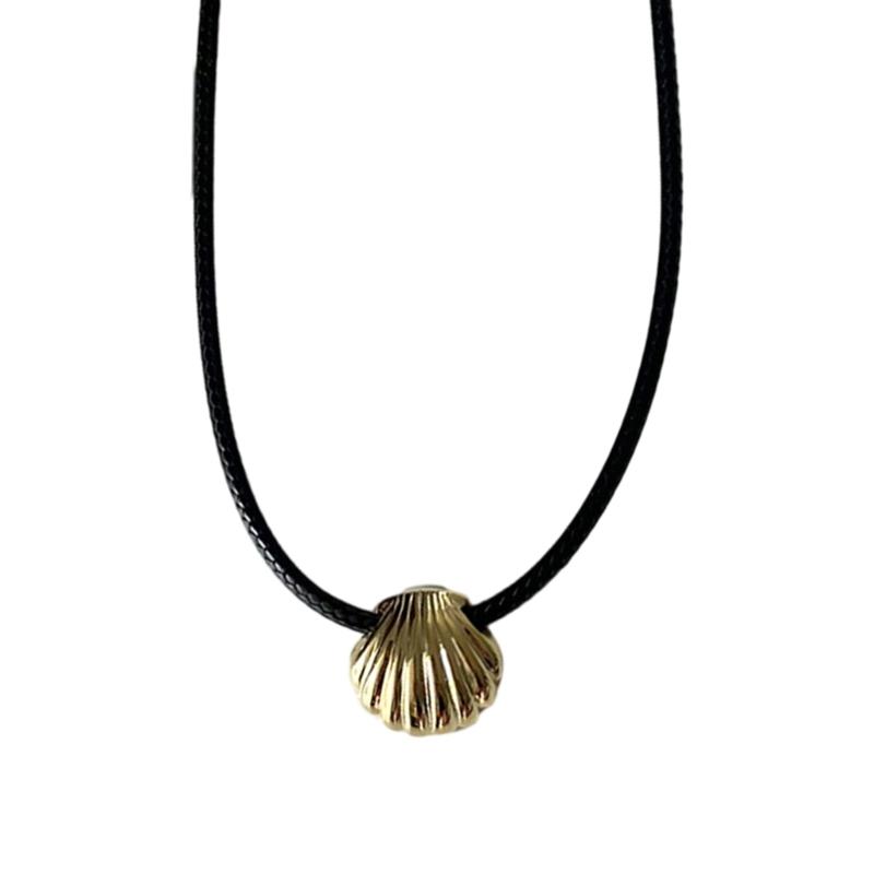 

Fashion Metal Shells Pendant Necklace Earrings Simple Y2K Choker Earrings Sweet Cool Clavicle Chain Necklace Jewelry