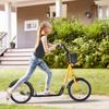 Kids Scooter, Kick Stunt Scooter with Adjustable Handlebar, Dual Brakes, Basket, Cupholder, Mudguard, 16" Inflatable Rubber Wheels, for 5-12 years